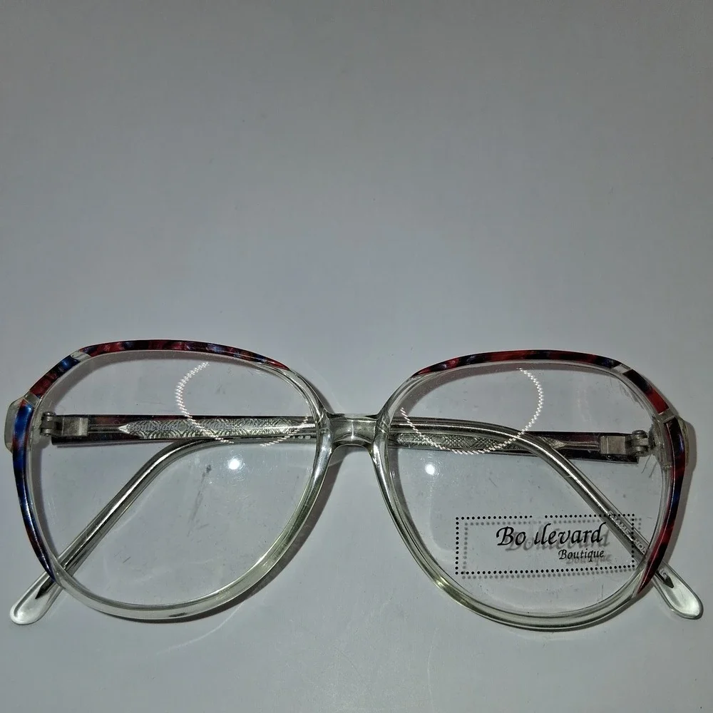 Boulevard Boutique Eyeglasses Frames 2102  52-18-135 Blue/Crystal FRAMES ONLY